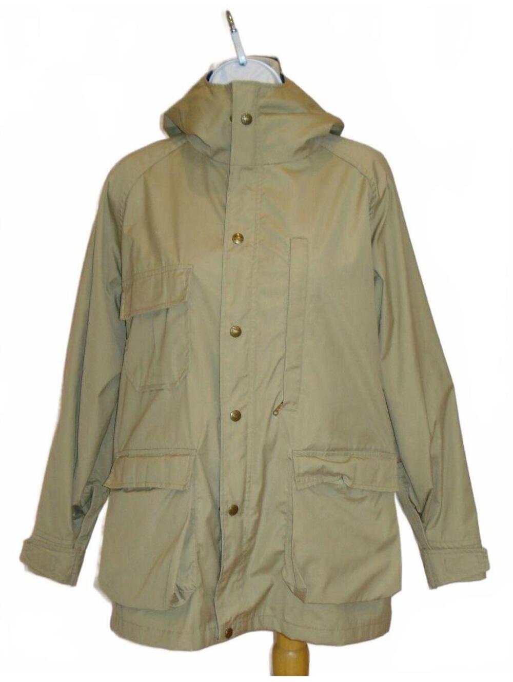 Vintage 1980's Woolrich Tan Lined Field Jacket W/ Many pockets Women’s Sz Large